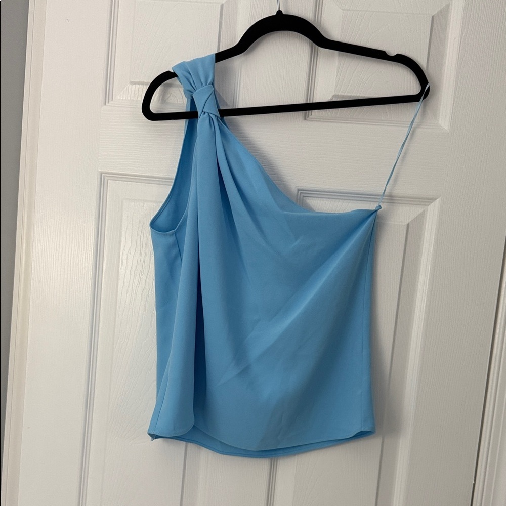 Women’s Amanda Uprichard Sky Blue One-Shoulder Blouse Top - NWT - size large